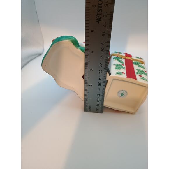 Partylite Santa Claus Bag Of Toys Present Candle Holder-Trinket Box Ceramic - Picture 10 of 11